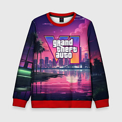 Свитшот детский GTA 6 nigh city, цвет: 3D-красный