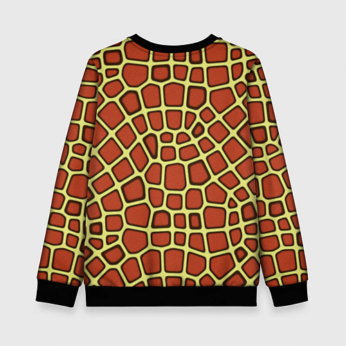 Детский свитшот Паттерн красных плит на жёлтом / 3D-Черный – фото 2