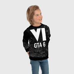 Свитшот детский GTA 6 glitch на темном фоне, цвет: 3D-черный — фото 2