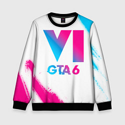 Свитшот детский GTA 6 neon gradient style, цвет: 3D-черный