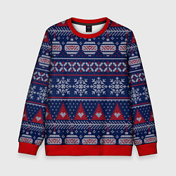 Свитшот детский New Years sweater, цвет: 3D-красный