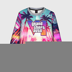 Свитшот детский Gta 6 logo vice city style, цвет: 3D-меланж