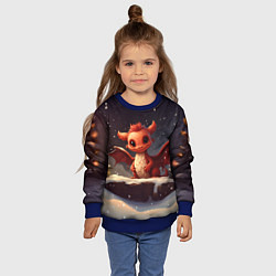 Свитшот детский Дракон ветрокрылый огневик, цвет: 3D-синий — фото 2