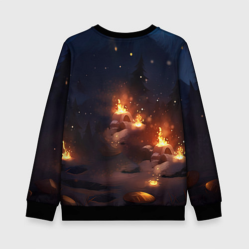 Детский свитшот Сияющий ледяной дракон / 3D-Черный – фото 2