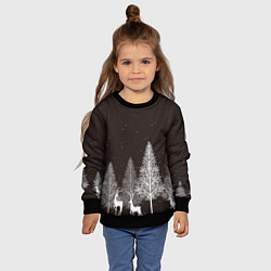 Свитшот детский Олени в лесу, цвет: 3D-черный — фото 2