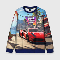 Свитшот детский GTA 6 red auto, цвет: 3D-синий