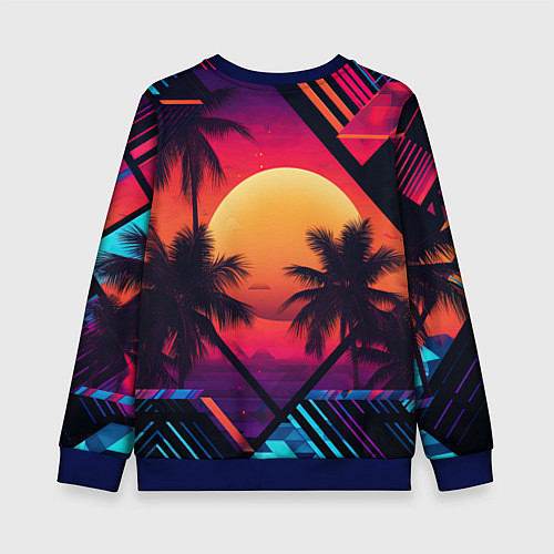 Детский свитшот GTA 6 аbstract logo / 3D-Синий – фото 2