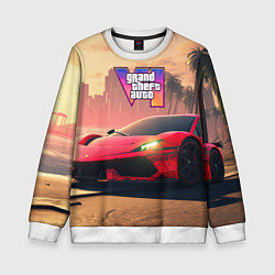 Свитшот детский GTA 6 спортивное авто, цвет: 3D-белый