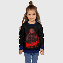 Свитшот детский Красный скелет на чёрном фоне, цвет: 3D-синий — фото 2