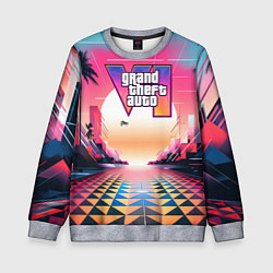 Свитшот детский GTA 6 retro abstract logo, цвет: 3D-меланж