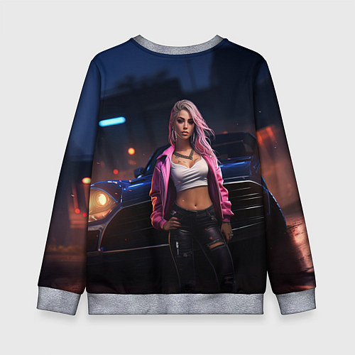 Детский свитшот GTA 6 девушка у машины / 3D-Меланж – фото 2