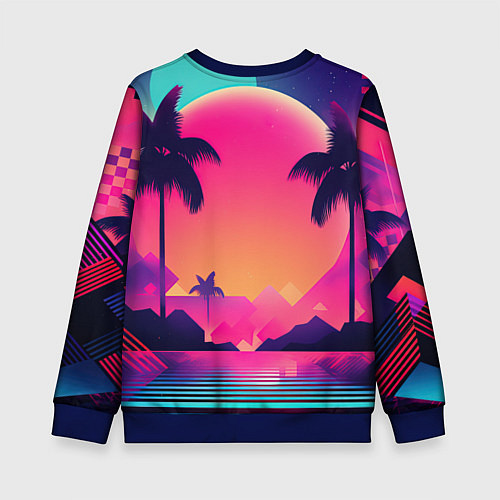 Детский свитшот GTA 6 закат солнца / 3D-Синий – фото 2