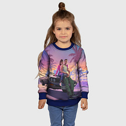 Свитшот детский GTA 6 Люсия и Джейсен, цвет: 3D-синий — фото 2