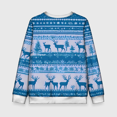 Детский свитшот Синие олени / 3D-Белый – фото 2