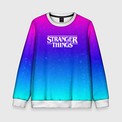 Свитшот детский Stranger Things gradient colors, цвет: 3D-белый