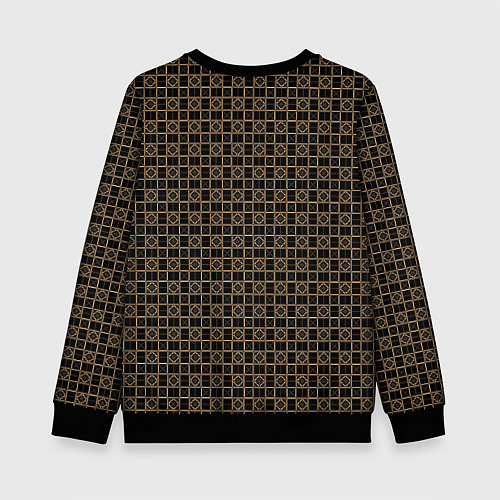 Детский свитшот Тёмно-коричневый паттерн / 3D-Черный – фото 2