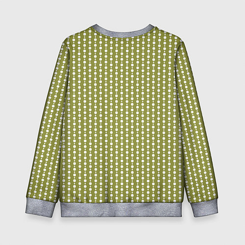 Детский свитшот Тёмный оливковый кружочки / 3D-Меланж – фото 2