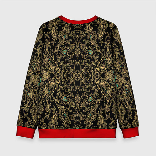 Детский свитшот Славянский этнический орнамент с позолотой / 3D-Красный – фото 2