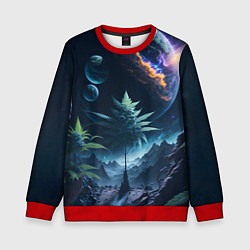 Свитшот детский Вид на землю с другой планеты, цвет: 3D-красный