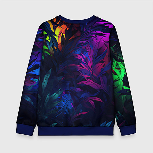Детский свитшот Абстрактный камуфляж в кислотных абстрактных пятна / 3D-Синий – фото 2