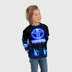 Свитшот детский Toyota neon fire, цвет: 3D-синий — фото 2