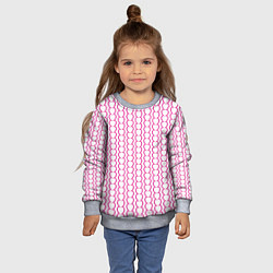 Свитшот детский Полосы из сердечек, цвет: 3D-меланж — фото 2