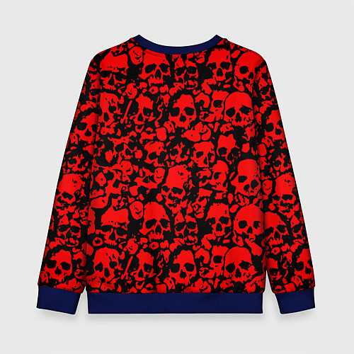 Детский свитшот Thirty Seconds to Mars skull pattern / 3D-Синий – фото 2