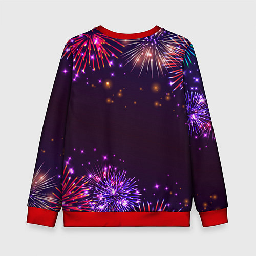 Детский свитшот Праздничный Георгий: фейерверк / 3D-Красный – фото 2