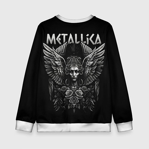 Детский свитшот Металлика на фоне ангела / 3D-Белый – фото 2