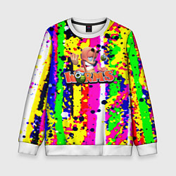 Свитшот детский Worms true colors, цвет: 3D-белый