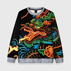 Детский свитшот Japanese neon dragon - irezumi