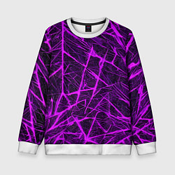 Свитшот детский Фиолетовая паутина на чёрном фоне, цвет: 3D-белый