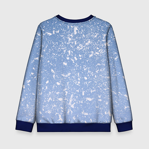 Детский свитшот Белые хлопья на голубом фоне / 3D-Синий – фото 2