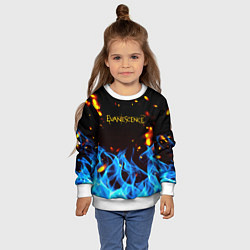 Свитшот детский Evanescence огонь рок группа, цвет: 3D-белый — фото 2