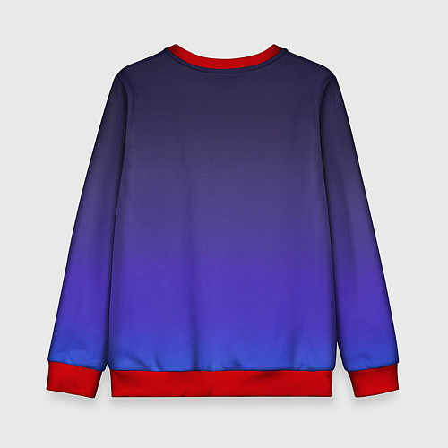 Детский свитшот Градиент тёмно фиолетовый синий / 3D-Красный – фото 2