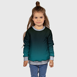 Свитшот детский Чёрно голубой бирюзовый градиент, цвет: 3D-меланж — фото 2