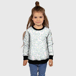 Свитшот детский Бежевый паттерн ромашки, цвет: 3D-черный — фото 2