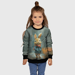 Свитшот детский Игрушечный зайка, цвет: 3D-черный — фото 2