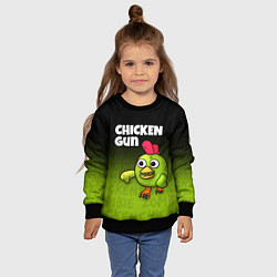 Свитшот детский Chicken Gun - Zombie Chicken, цвет: 3D-черный — фото 2