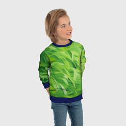 Свитшот детский Зеленые мазки, цвет: 3D-синий — фото 2
