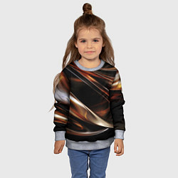 Свитшот детский Изогнутая шоколадная абстракция, цвет: 3D-меланж — фото 2