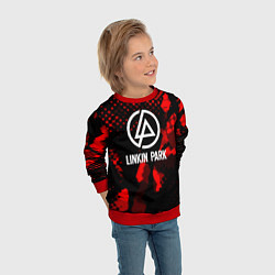 Свитшот детский Linkin park краски текстуры, цвет: 3D-красный — фото 2