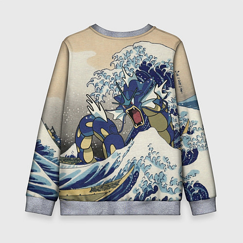 Детский свитшот Kanagawa wave - Gyarados / 3D-Меланж – фото 2