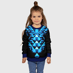 Свитшот детский Синие абстрактные ромбики, цвет: 3D-синий — фото 2