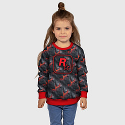 Свитшот детский Rockstar - glow rifts, цвет: 3D-красный — фото 2