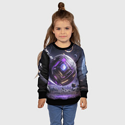 Свитшот детский Кибер сфера черно фиолетовая, цвет: 3D-черный — фото 2