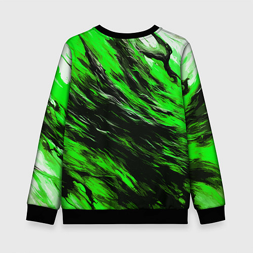 Детский свитшот Чёрная и зелёная буря / 3D-Черный – фото 2