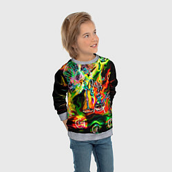 Свитшот детский Хамелеон и стихии, цвет: 3D-меланж — фото 2
