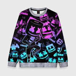 Свитшот детский Marshmello neon pattern, цвет: 3D-меланж