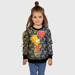 Свитшот детский Барт с шариком, цвет: 3D-черный — фото 2